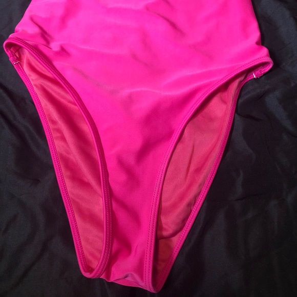 Revamped hot pink “beach bum” one piece swimsuit - Picture 4 of 9
